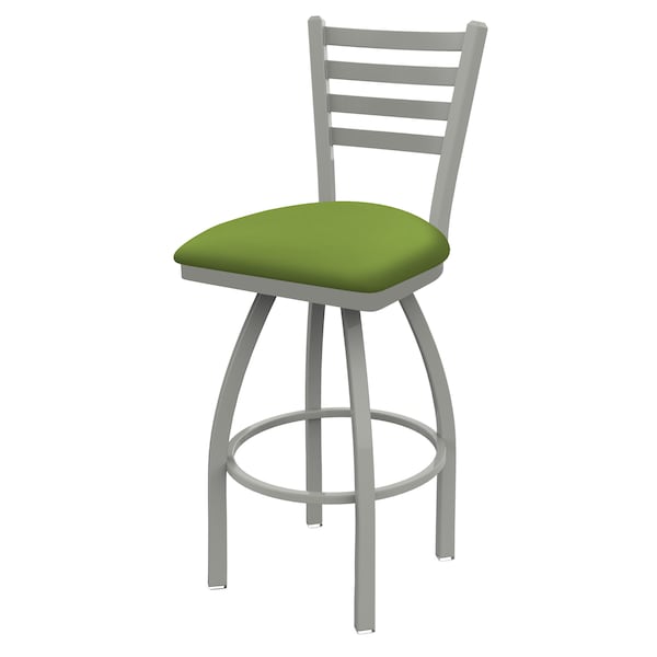 25" Swivel Counter Stool, Nickel Finish, Canter Kiwi Green Seat